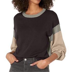 Monrow Color Block Relaxed Sweater *Faded Black, Bone, Gunmetal*